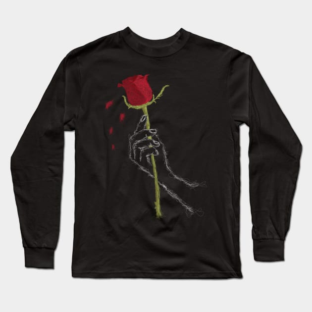 Red rose Long Sleeve T-Shirt by Hamza_Atelier